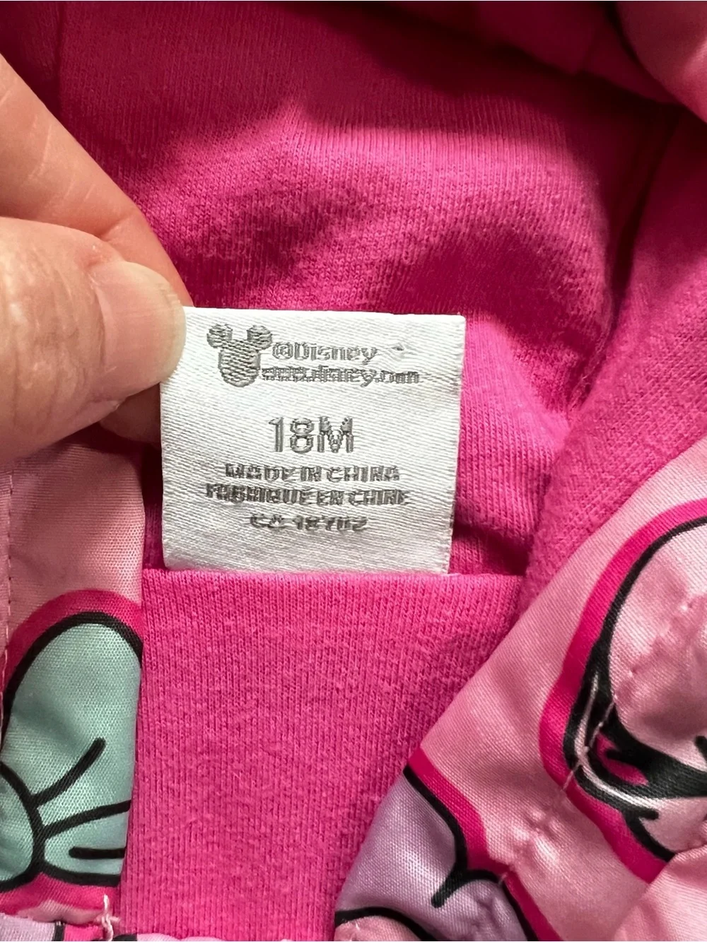 Disney Pink Minnie Mouse Hooded Puddlesuit Sz 18m